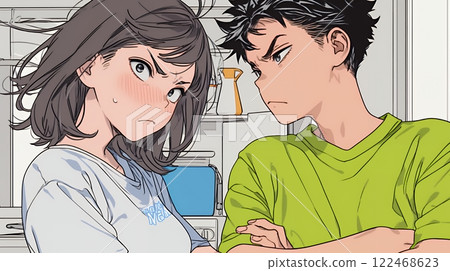 爭吵的年輕夫婦 122468623