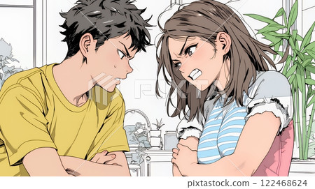 Arguing young couple Arguing young couple 122468624