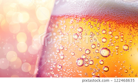 Colorful pink and yellow sparkling wine-like fizzy bubbles texture background Colorful pink and yellow sparkling wine-like fizzy bubbles texture background 122468635