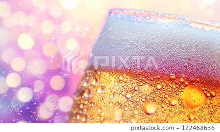Colorful pink and yellow sparkling wine-like fizzy bubbles texture background Colorful pink and yellow sparkling wine-like fizzy bubbles texture background 122468636
