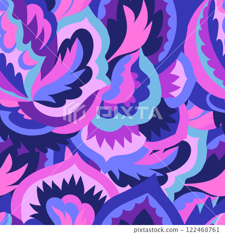 Colorful ornamental psychedelic pattern. Funky texture with colorful abstract organic shapes. Colorful ornamental psychedelic pattern. Funky texture with colorful abstract organic shapes. 122468761