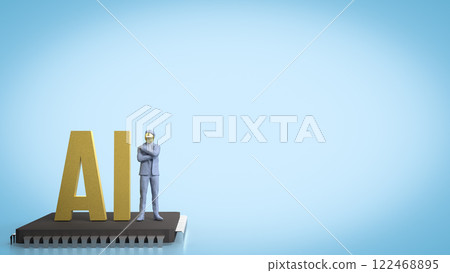 The AI and robot man for technology or it concept 3d Rendering. The AI and robot man for technology or it concept 3d Rendering. 122468895