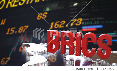 The Red  Brics and World map for Business concept 3d Rendering. 122468899