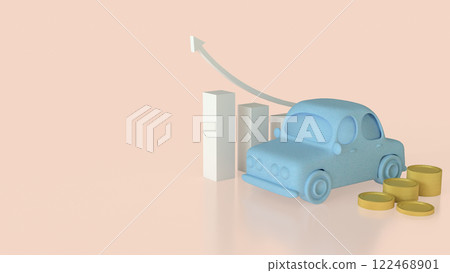 The Car and coins for Transport or Business concept 3d Rendering. The Car and coins for Transport or Business concept 3d Rendering. 122468901