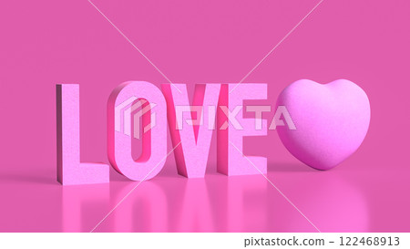 The Love and heart for valentines or romantic concept 3d rendering. The Love and heart for valentines or romantic concept 3d rendering. 122468913