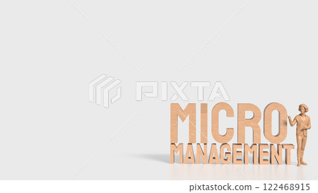 The Man and text for micro management 3d rendering. The Man and text for micro management 3d rendering. 122468915