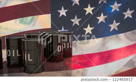 The Oil Tank on USA flag for Business concept 3d Rendering. 122468917