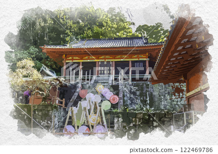 Watercolor style Shizuoka Kunozan Toshogu Shrine Shinko Shizuoka City, Shizuoka Prefecture Watercolor style Shizuoka Kunozan Toshogu Shrine Shinko Shizuoka City, Shizuoka Prefecture 122469786