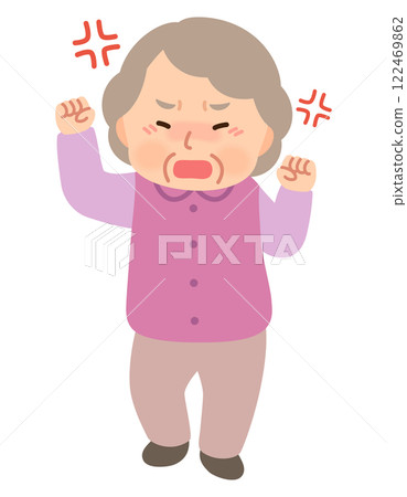 老年婦女面部姿勢高級老人已故老人 122469862