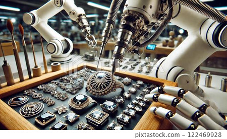 Robot working hard 122469928
