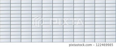 Seamless light blue tile pattern. Rectangle ceramic tiled texture for bathroom wall, kitchen floor, pool surface. Repeating white mosaic grid background. Repeated grey brick backdrop. Vector wallpaper Seamless light blue tile pattern. Rectangle ceramic tiled texture for bathroom wall, kitchen floor, pool surface. Repeating white mosaic grid background. Repeated grey brick backdrop. Vector wallpaper 122469985