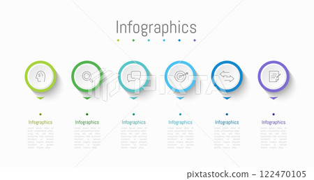 Infographic 6 options design elements for your business data. Vector Illustration. Infographic 6 options design elements for your business data. Vector Illustration. 122470105