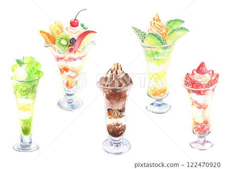 各種凍糕的插圖集 122470920