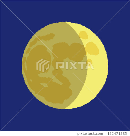 Analog hand-drawn style moon 122471285