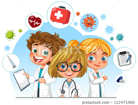 Young Doctors and Medical Symbols Young Doctors and Medical Symbols 122471980