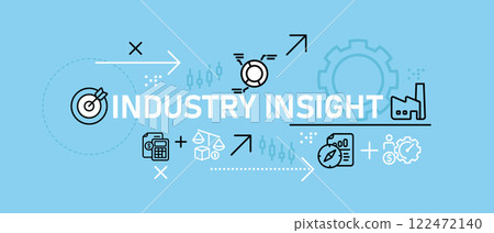 Industry Insight Conceptual work planning maintenance progress data research progress management job development strategy design icon outline set collection 122472140
