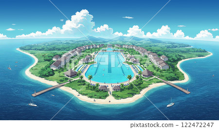 [Anime Background] Resort Island 122472247