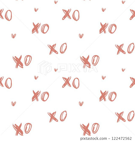 Seamless xo cross zero vector pattern. Hand drawn doodle sketch lettering. Minimalistic ornament on white background Seamless xo cross zero vector pattern. Hand drawn doodle sketch lettering. Minimalistic ornament on white background 122472562