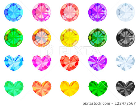 Favorite color gem illustration set Favorite color gem illustration set 122472567