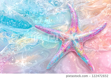 Underwater-inspired texture, detailed close-up of starfish texture, natural organic pattern 122472832