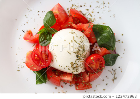 Salad Caprese, concept of tasty and delicious food 122472968