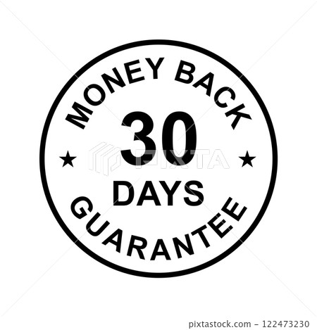 30 days money back guarantee icon vector for graphic design, logo, website, social media, mobile app, UI illustration 122473230