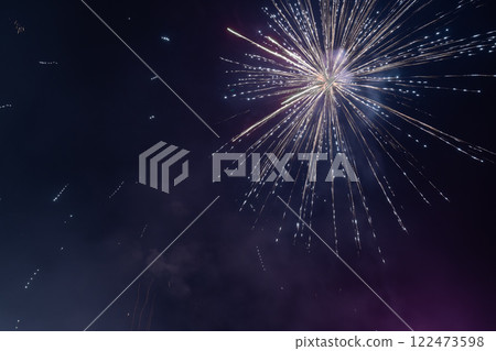 春節煙火綻放夜空 春節煙火綻放夜空 122473598