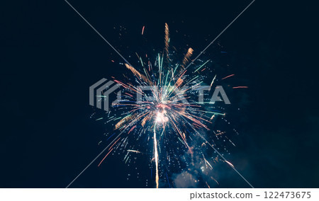 春節煙火綻放夜空 春節煙火綻放夜空 122473675