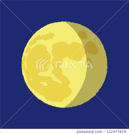 Analog hand-drawn style moon 122473819