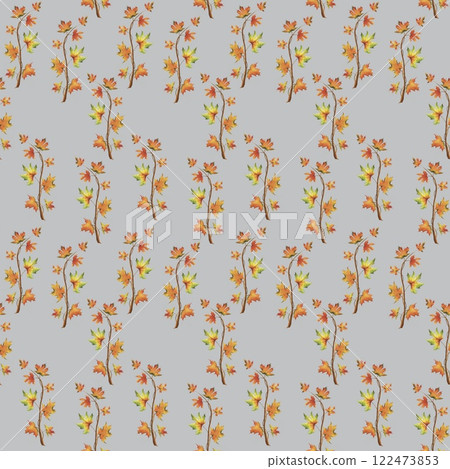 Autumn seamless pattern of maple branches. 122473853