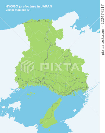 日本兵庫縣簡易綠道路地圖 122474117