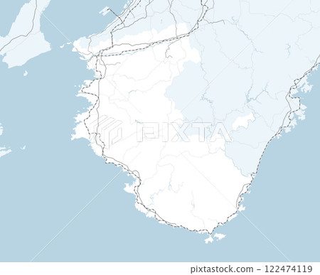 包括日本和歌山縣和鄰近縣的簡單公路地圖 122474119