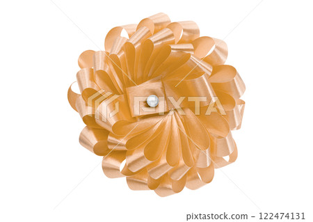 orange ribbon on isolated on transparent background. 122474131