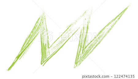 green pencil strokes isolated on transparent background 122474135