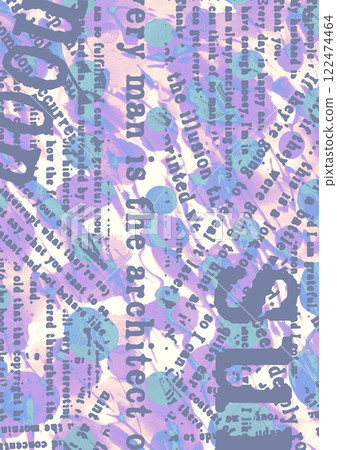 Purple watercolor texture background with english letters collage 122474464