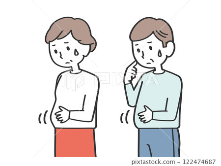 關注腰圍的男性和女性 關注腰圍的男性和女性 122474687