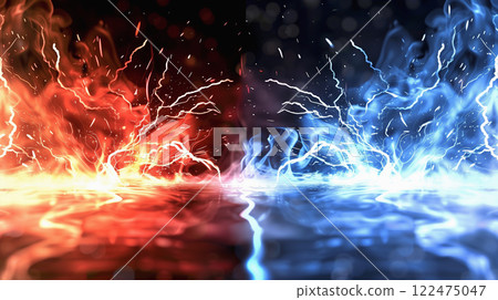 " Relative Red and Blue Energy Background ." 122475047