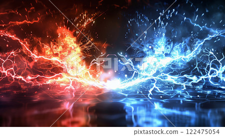 " Relative Red and Blue Energy Background ." 122475054