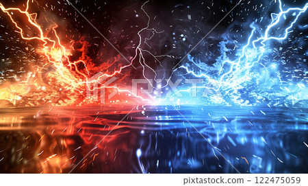" Relative Red and Blue Energy Background ." 122475059