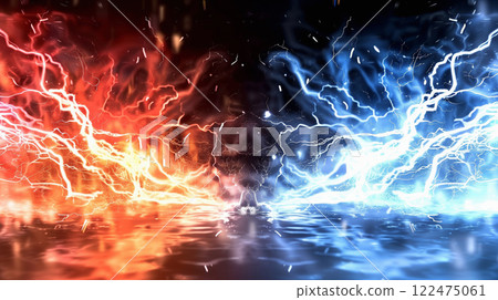 " Relative Red and Blue Energy Background ." 122475061