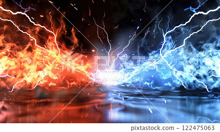 " Relative Red and Blue Energy Background ." 122475063