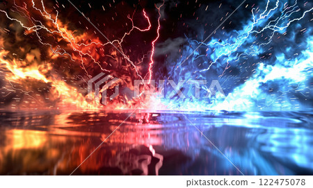 " Relative Red and Blue Energy Background ." 122475078