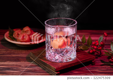 Shochu with plum Shochu with plum 122475309