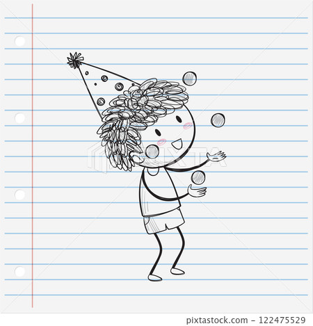 Child Juggling at a Birthday Party Child Juggling at a Birthday Party 122475529