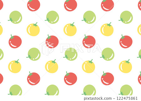 Colorful cherry tomatoes seamless pattern 122475861