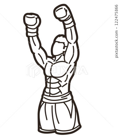 Boxing Sport Kickboxing Action Muay Thai Boxer Cartoon Graphic Vector Boxing Sport Kickboxing Action Muay Thai Boxer Cartoon Graphic Vector 122475866