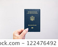 Liechtenstein Passport Held Against Simple White Background. Astana, Kazakhstan, 26 october 2024 122476492