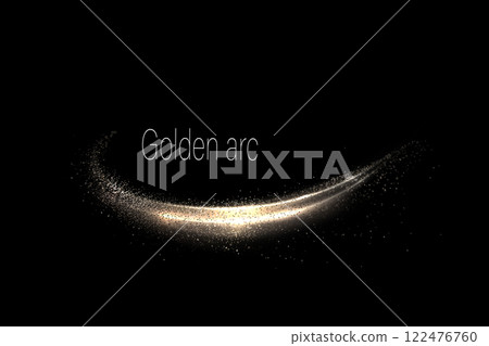 A stunning composition with an isolated glittering gold arch with fine tinsel A stunning composition with an isolated glittering gold arch with fine tinsel 122476760