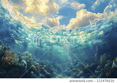 海上和海底壯麗自然風光的“人工智慧生成圖像” 122476816