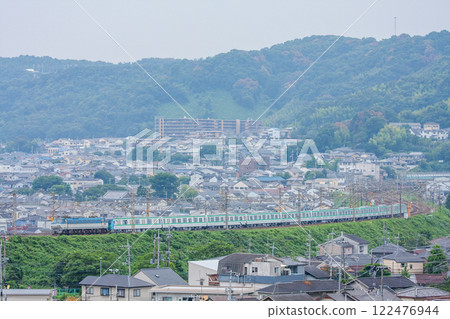 Chiyoda Line 16000 series Class A out-of-service train running between Kyoto and Yamashina 122476944